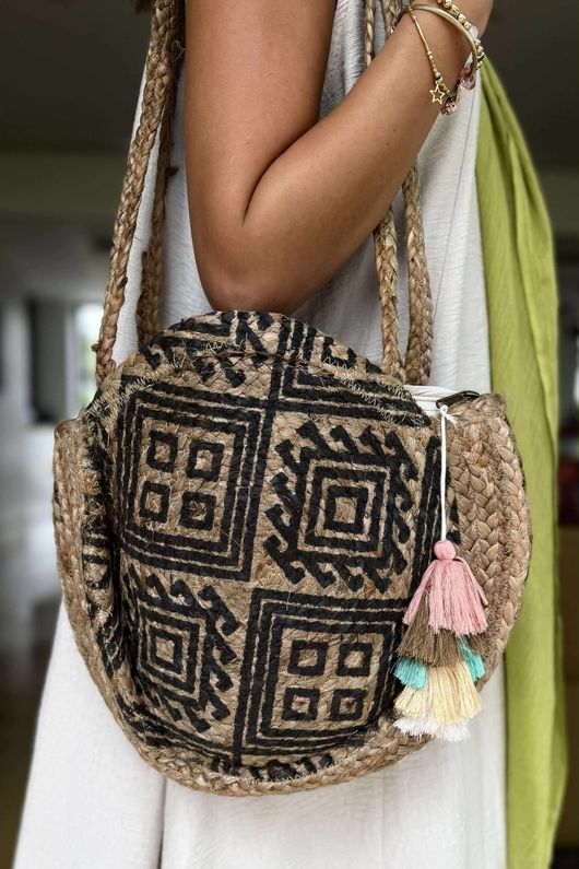 Laundry B Geo Jute Circle Bag